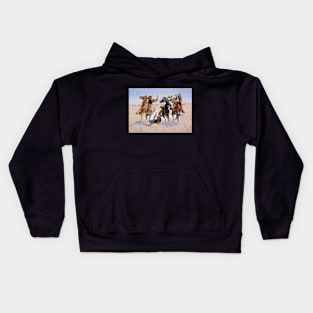 Aiding a Comrade by Frederic Remington Kids Hoodie